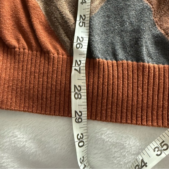 Alex Cannon Crewneck Argyle Sweater Size XL Rust Color Cotton - Picture 8 of 8